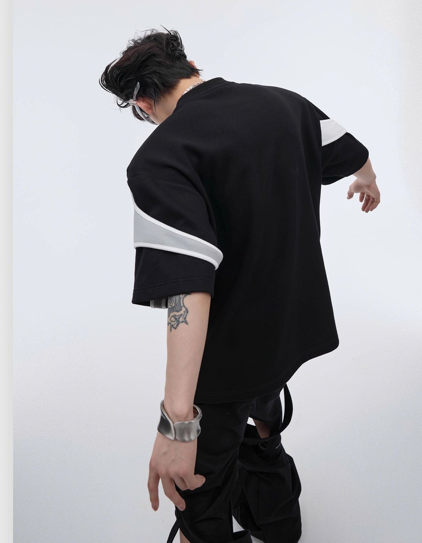 Abstract Contrast Splice T-Shirt