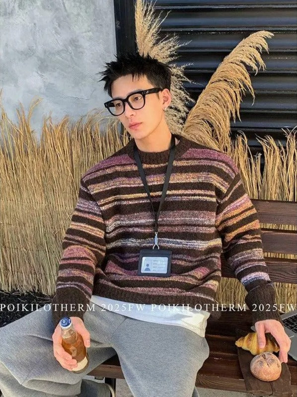 Comfy Striped Contrast Sweater