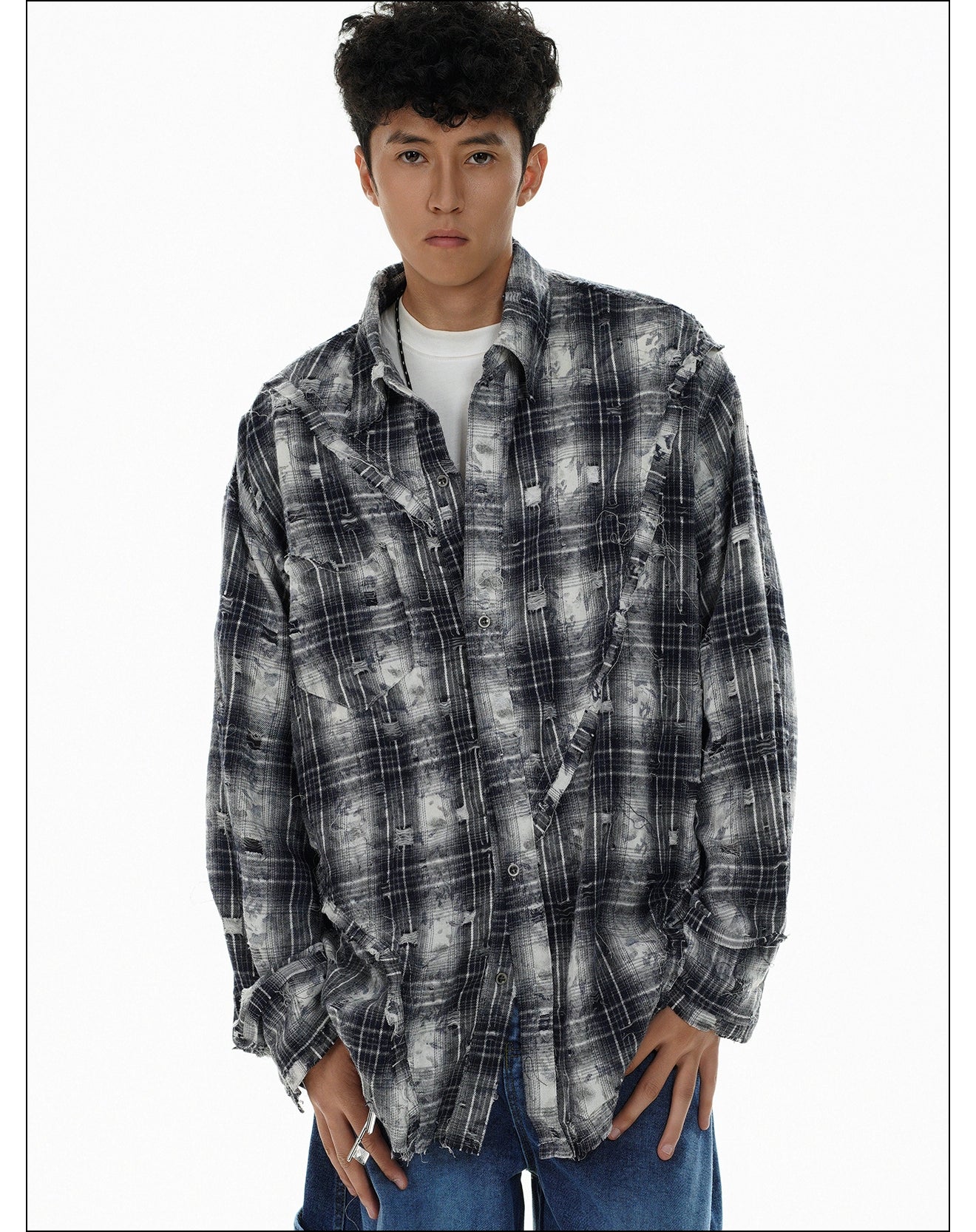 Plaid Multi-Detail Buttoned Shirt