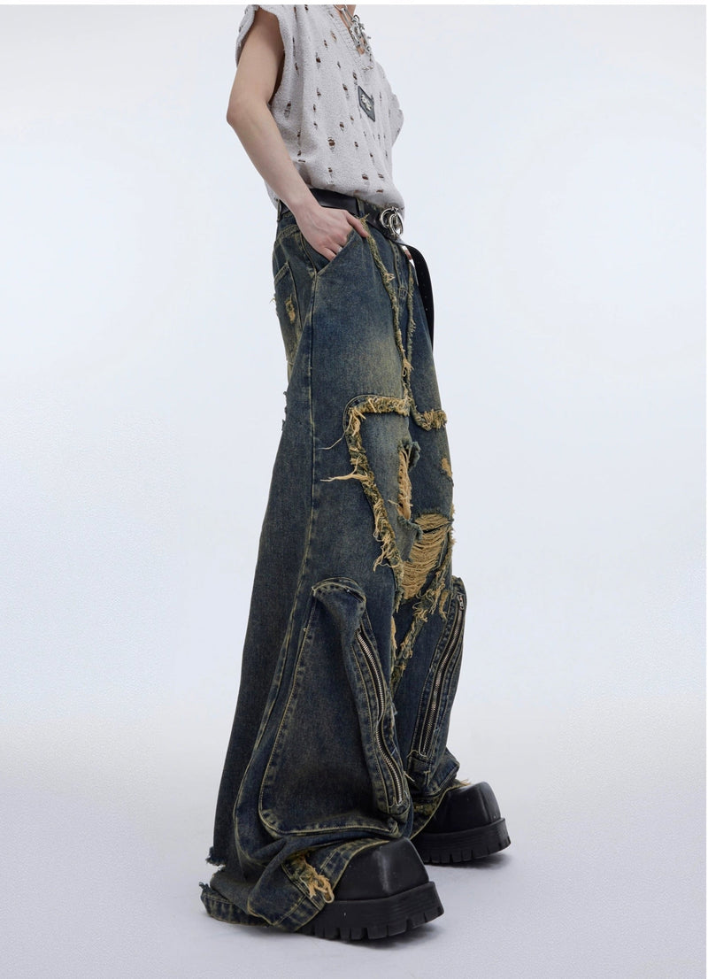 Frayed Seams Distressed Jeans