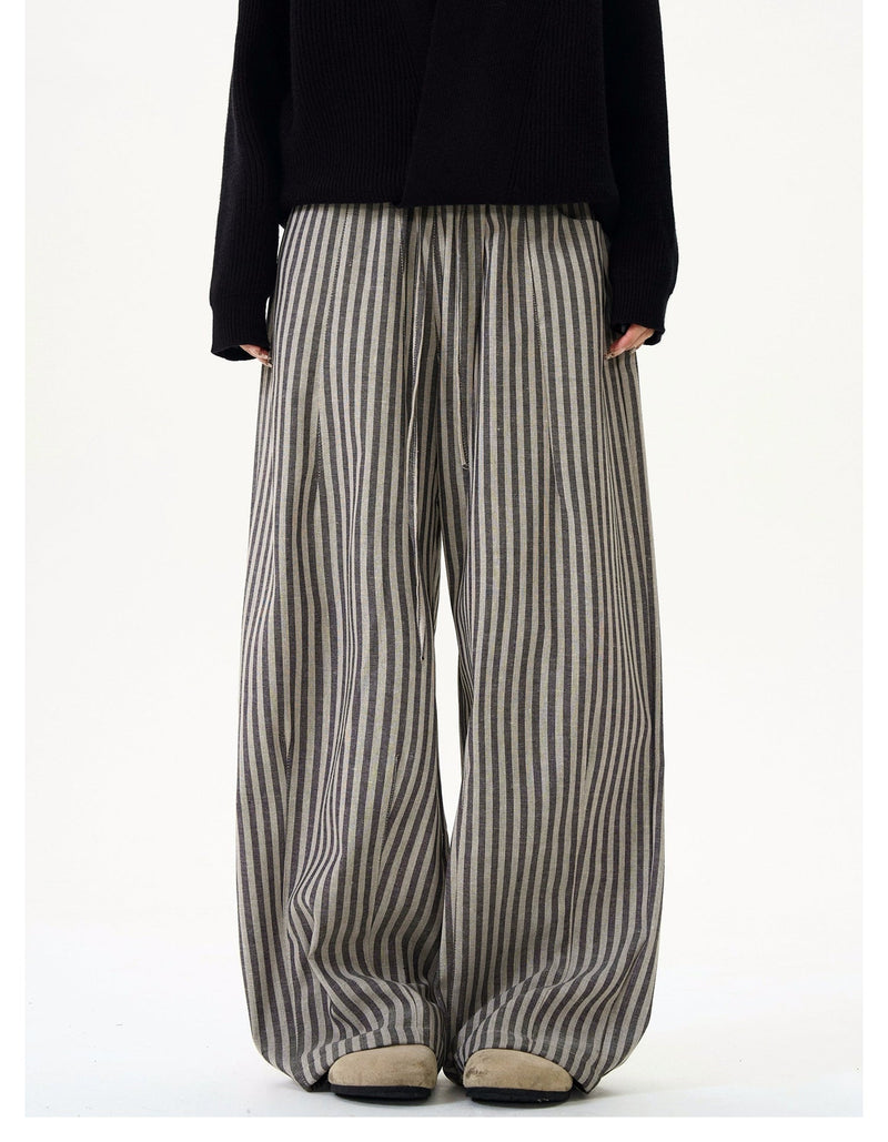 Drape Wide Vertical Striped Pants