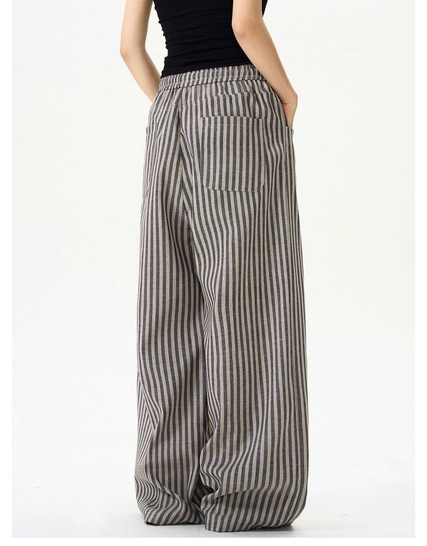 Drape Wide Vertical Striped Pants