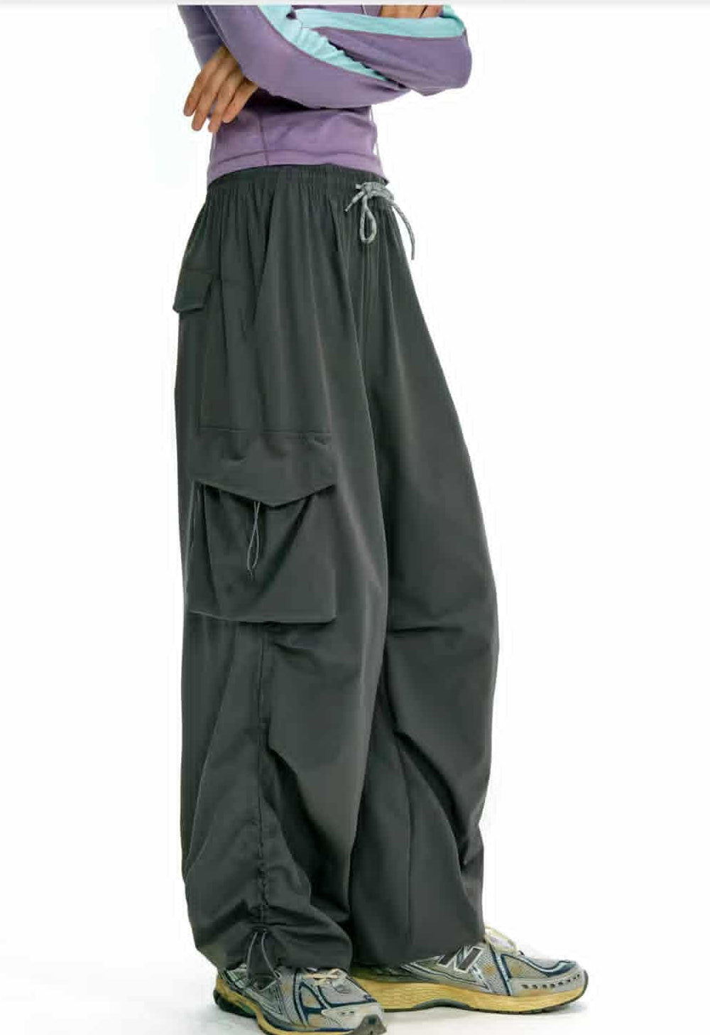 Drawstring Cargo Pocket Track Pants