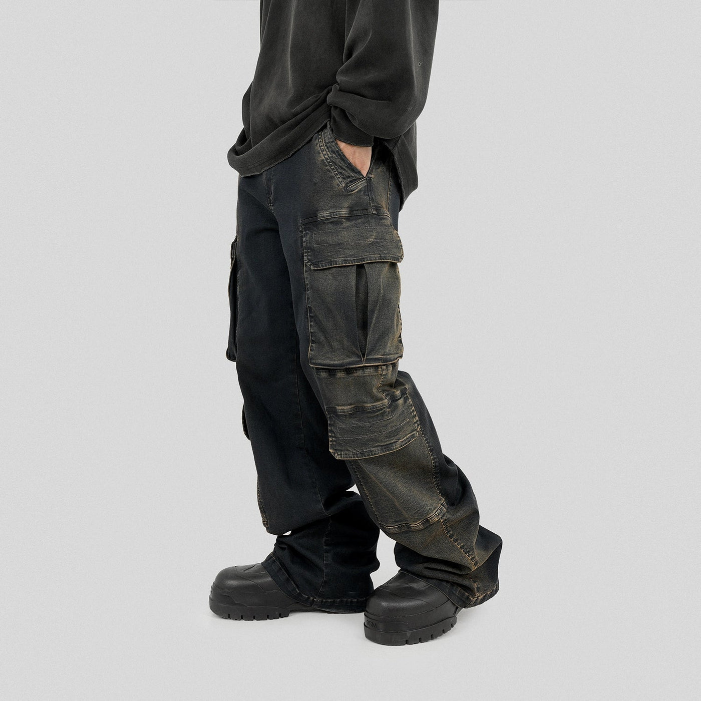 Vintage Washed Cargo Jeans