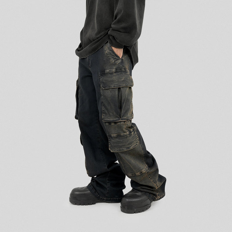 Vintage Washed Cargo Jeans