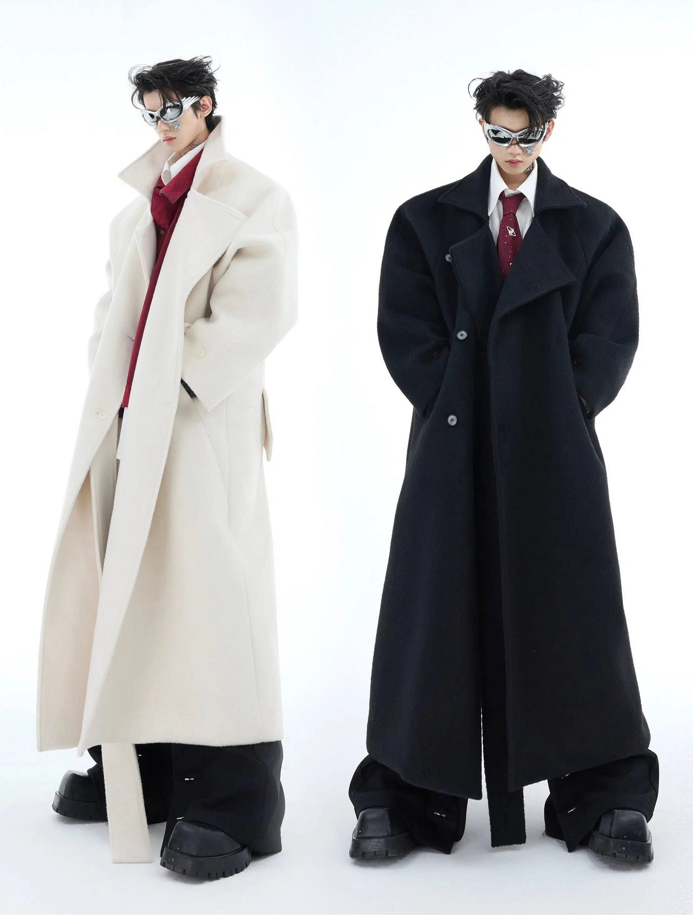 Double-Breasted Lapel Long Coat