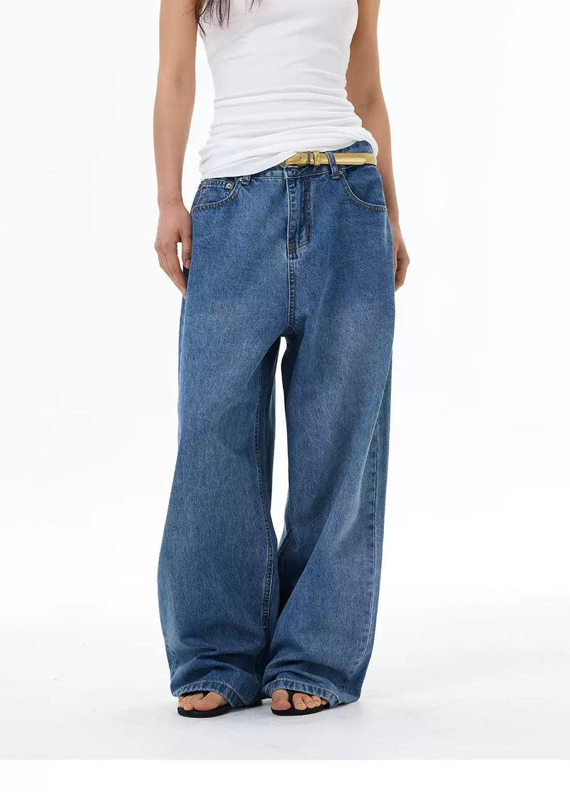 Washed Straight Leg Jeans