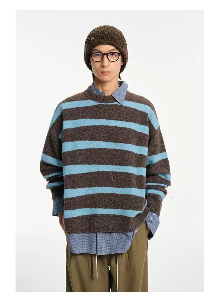 Contrast Stripes Regular Fit Sweater