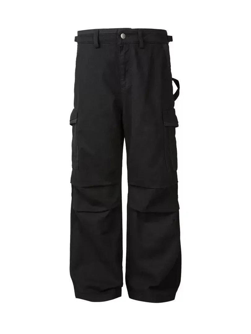 Pleated Wide Leg Cargo Pants