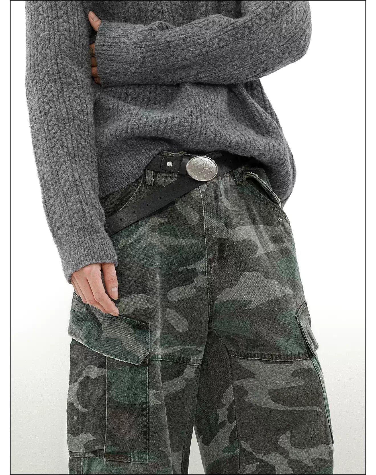 Camouflage Pattern Loose Jeans