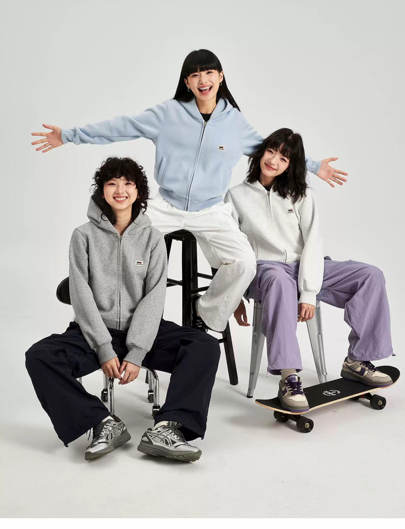 Dual-Zip Cropped Hoodie