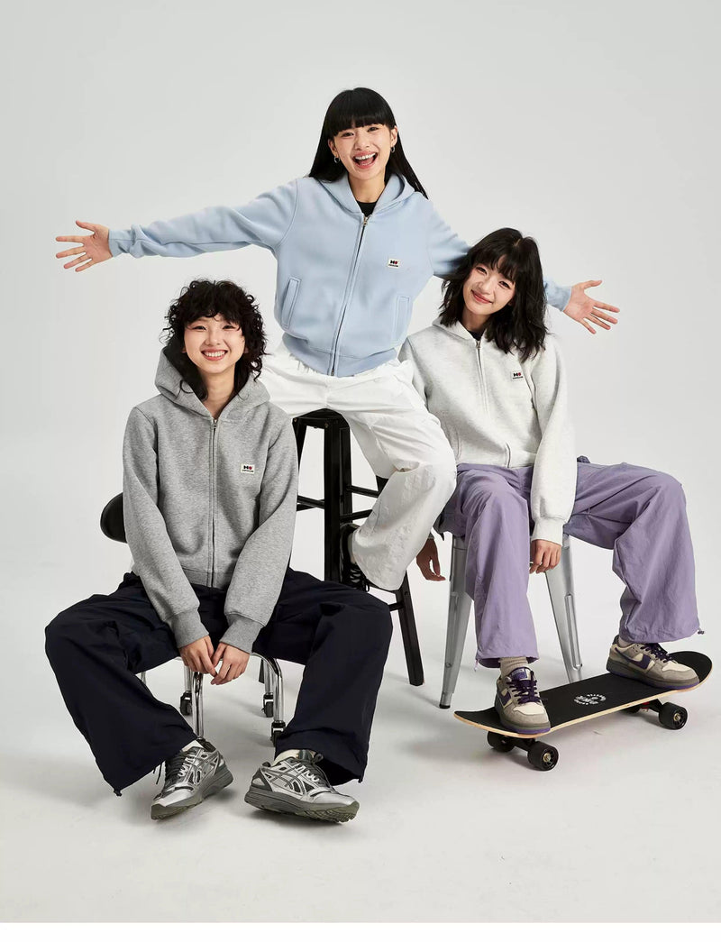 Dual-Zip Cropped Hoodie