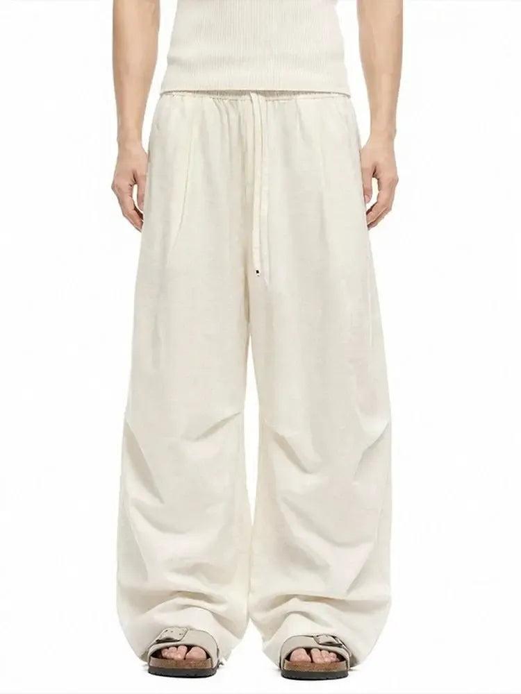 Lyocell Linen Blend Wide Leg Sweatpants
