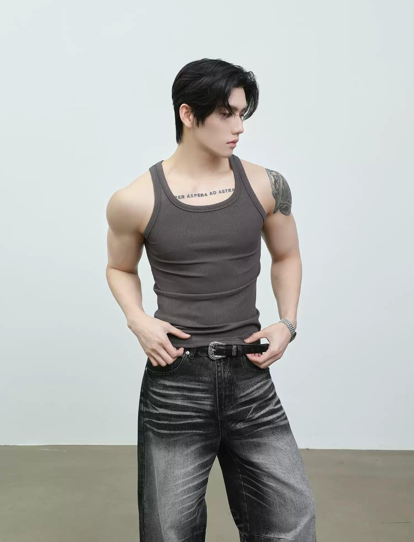 Tight Fit Plain Color Tank Top