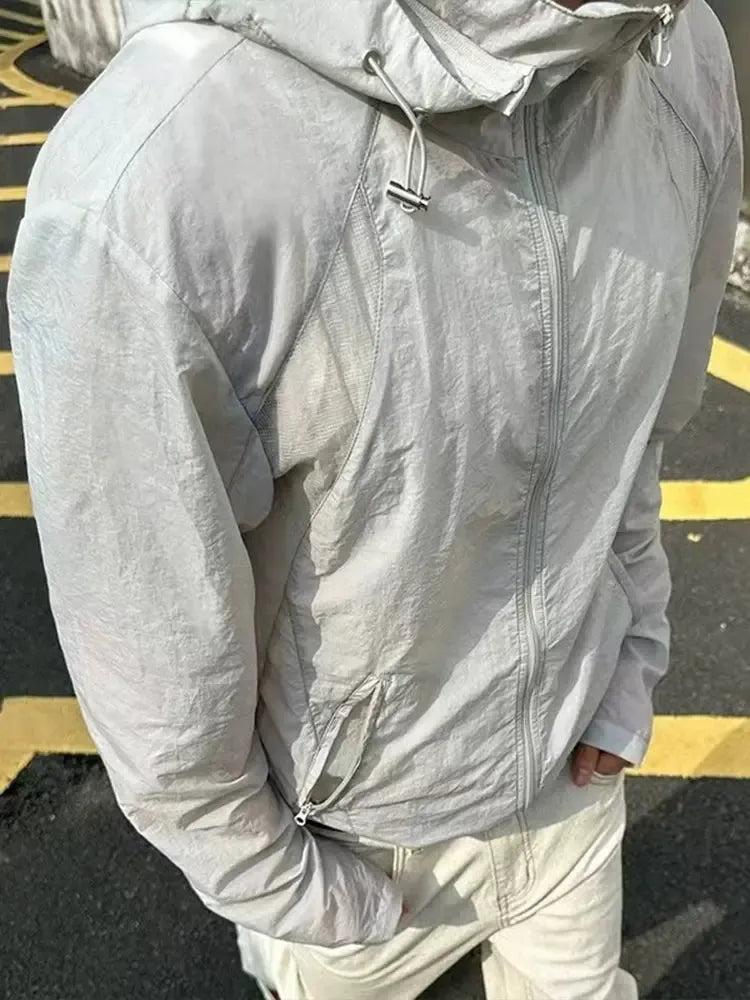 Lightweight Mesh Paneled Windbreaker Jacket