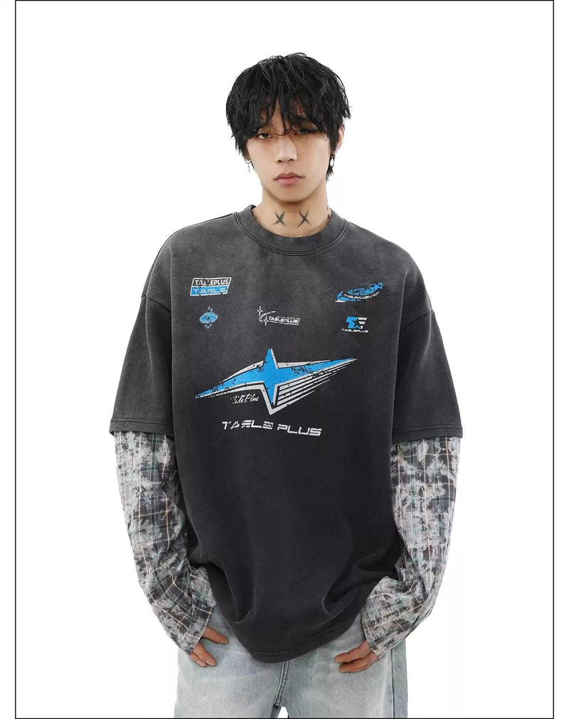 Layered Print Long Sleeve T-Shirt
