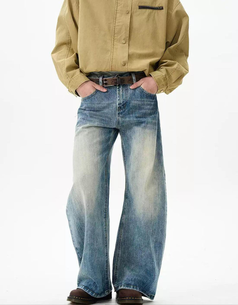 Faded Thigh Side Pockets Jeans