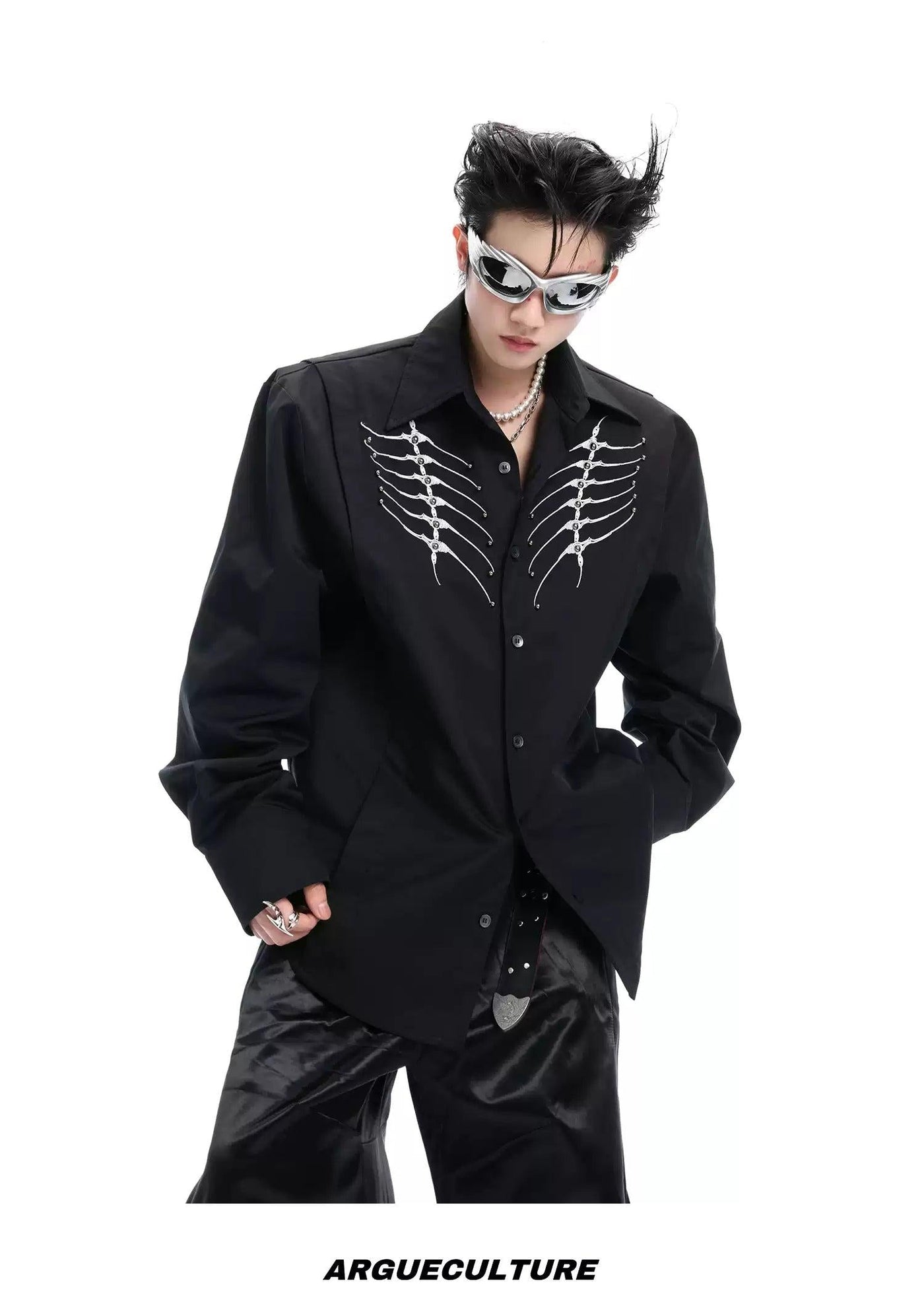 Printed Skeleton Parts Shirt