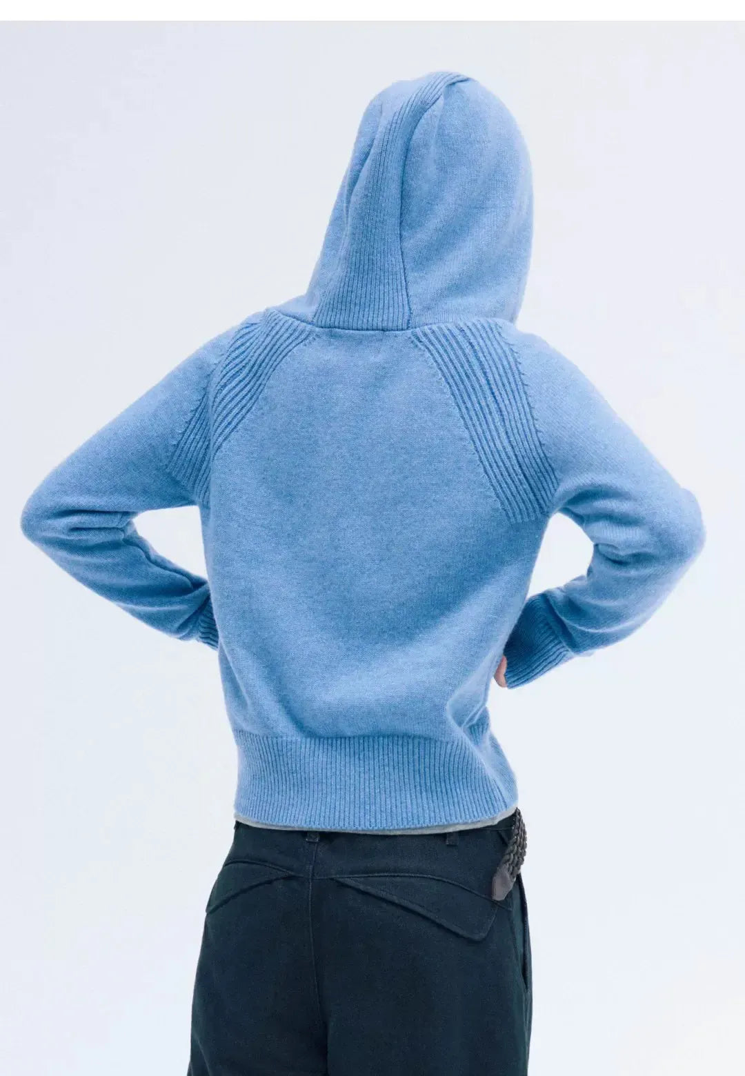 Cozy Ribbed Knit Zip-Up Hoodie