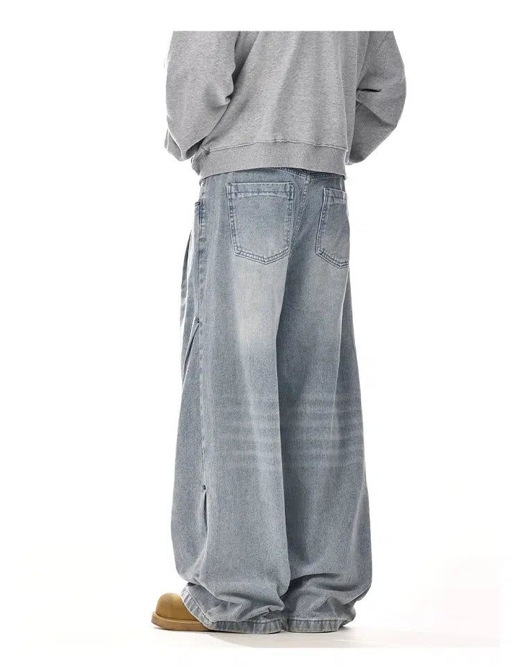 Light Washed Loose Wide Jeans