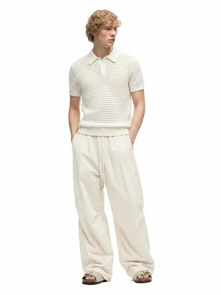 Lyocell Linen Blend Wide Leg Sweatpants