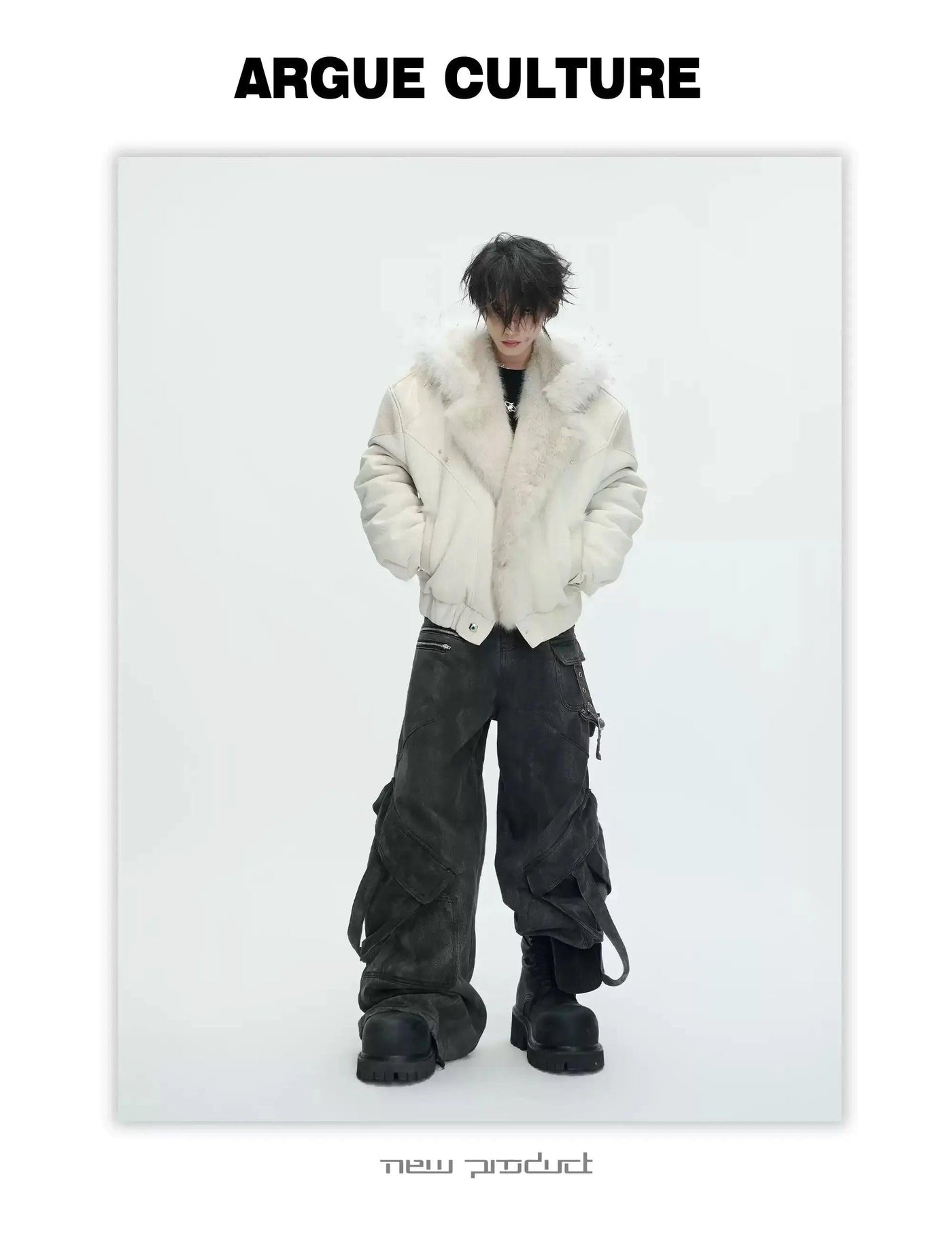 Pocket Straps Cargo Style Jeans