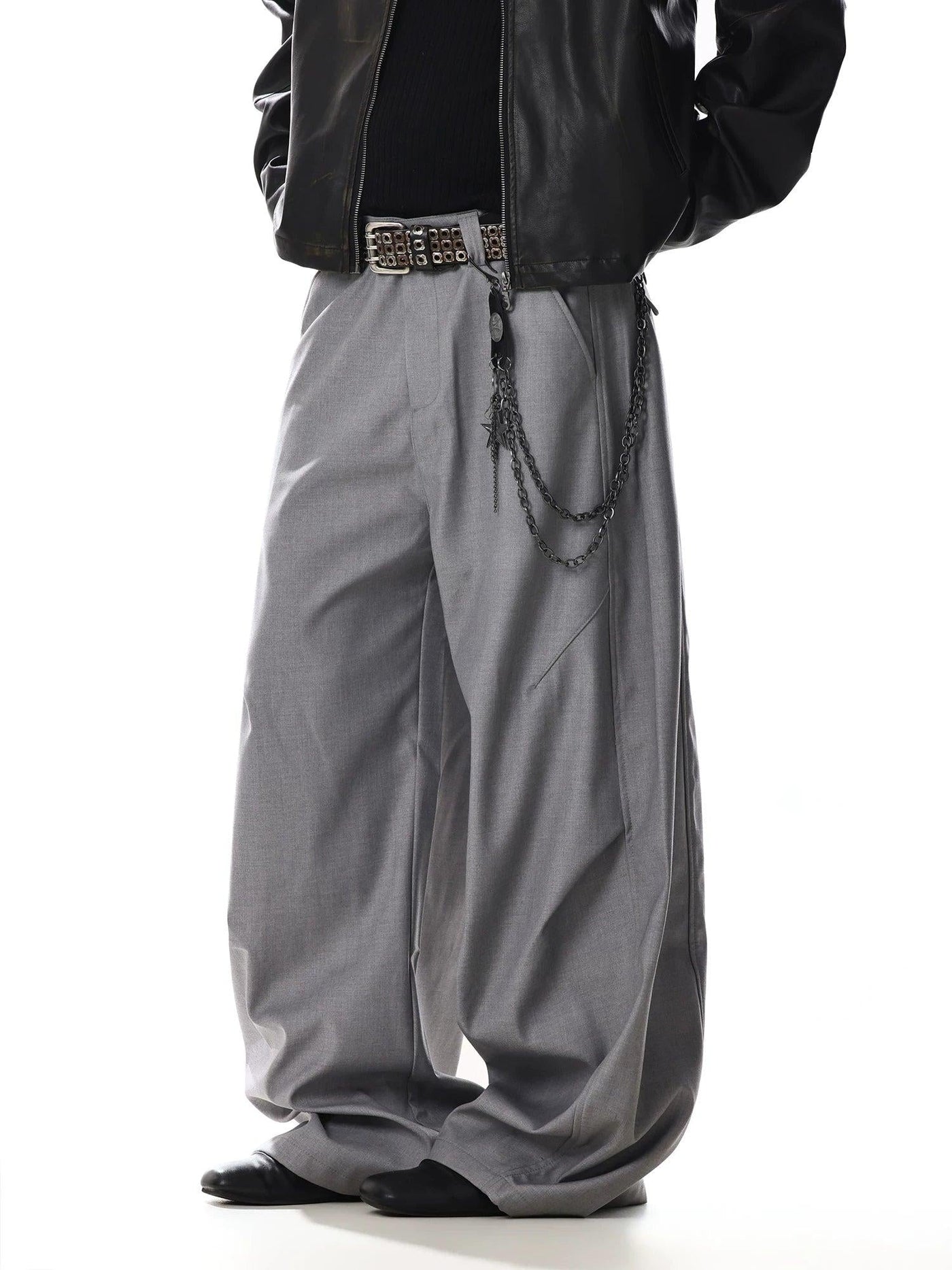Structured Loose Fit Trousers