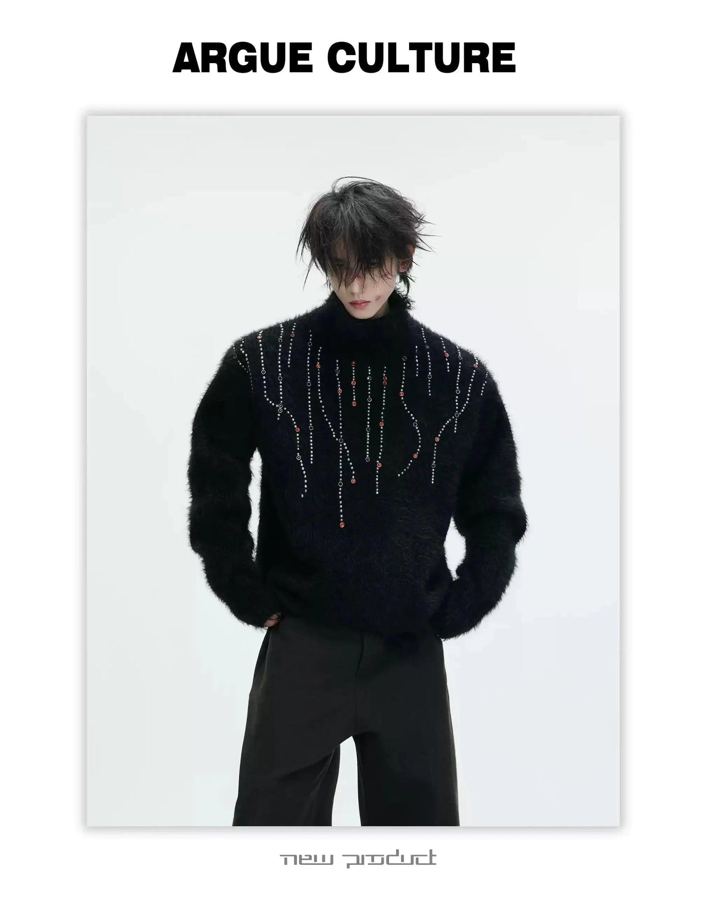 Beaded Lines Cozy Sweater