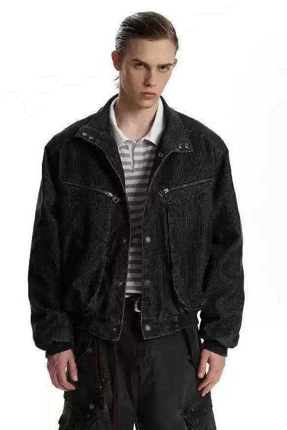 Embossed Big Pockets Denim Jacket