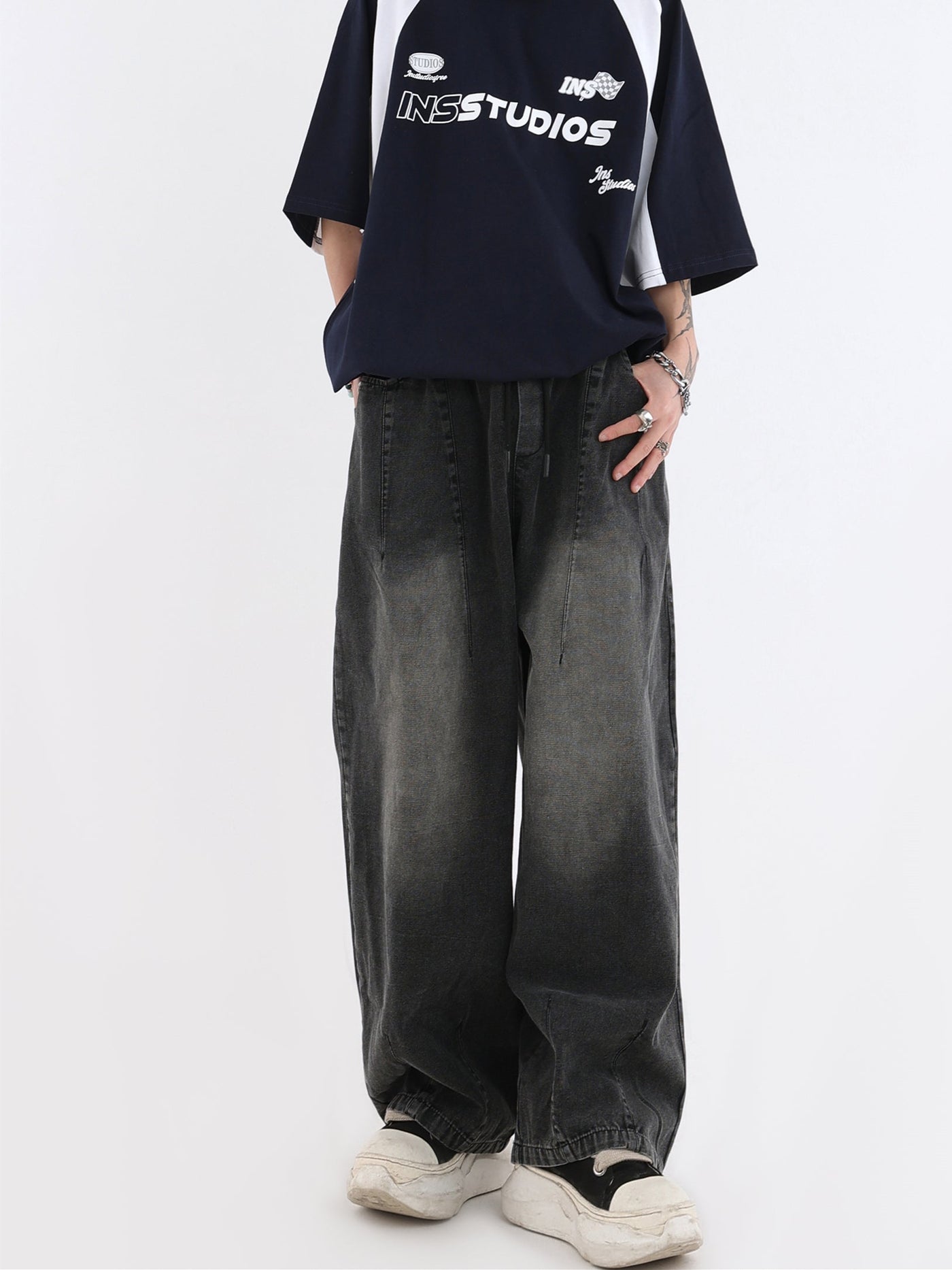 Gradient Wide Leg Jeans