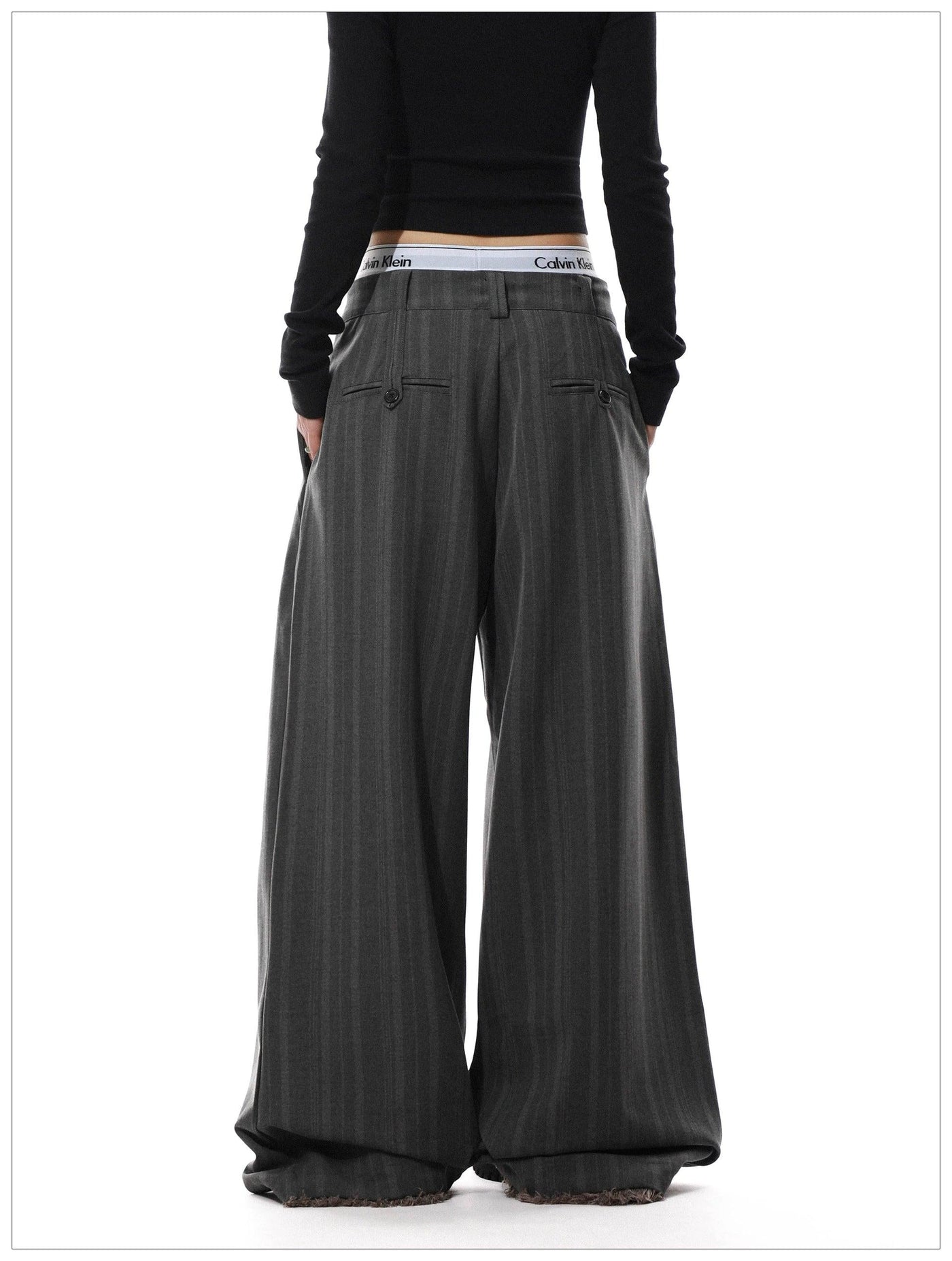Drawstring Vertical Striped Pants