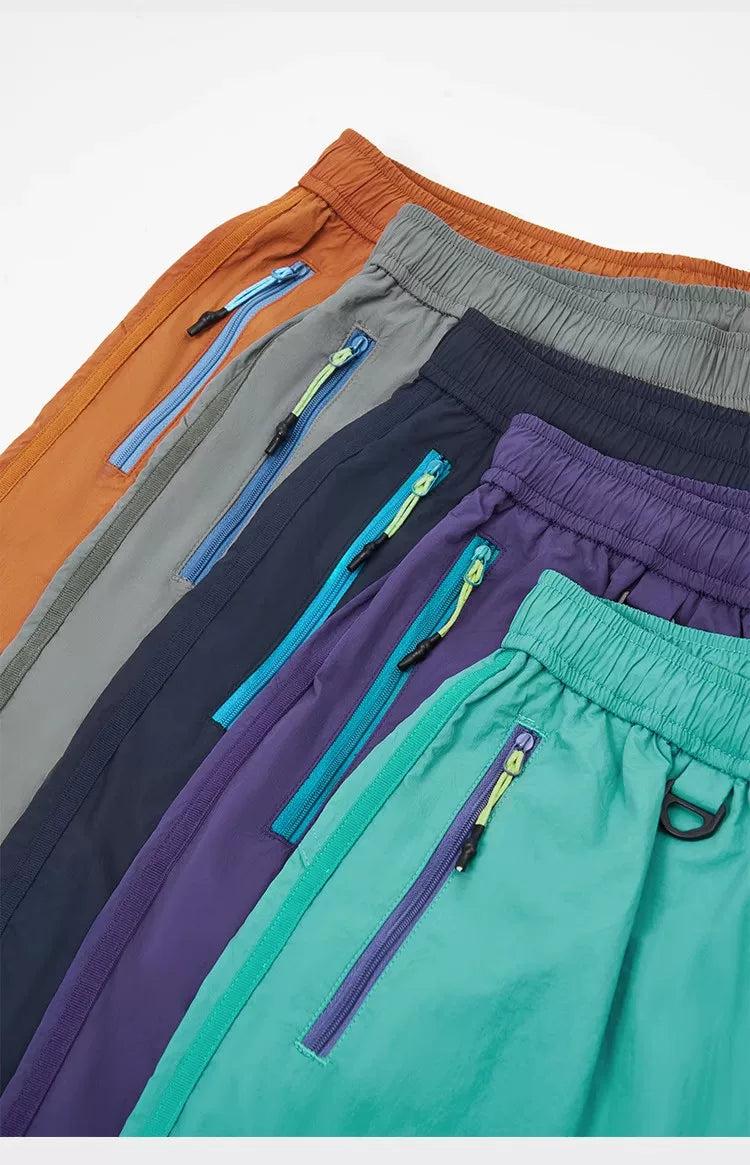Contrast Zipped Pocket Athletic Shorts