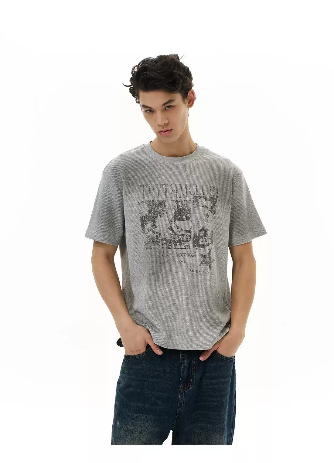 Graphic Print Ribbed T-Shirt