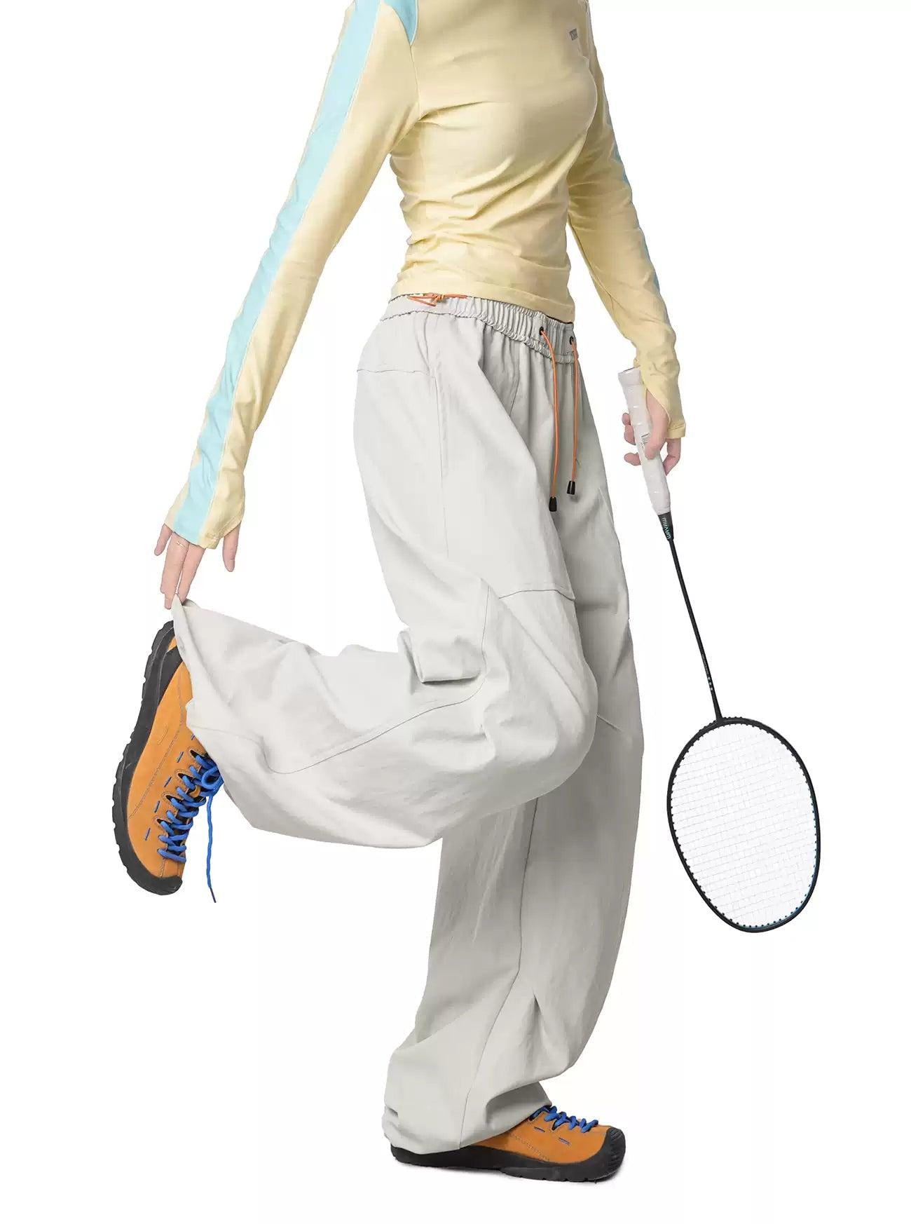 Contrast Adjustable String Track Pants
