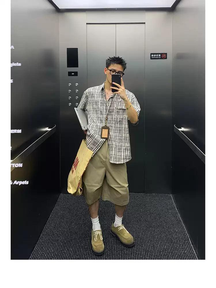 Flap Pocket Checkered Shirt
