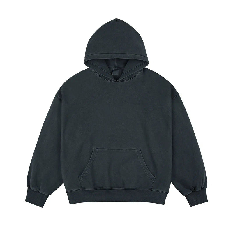 Zipped Washed Casual Hoodie