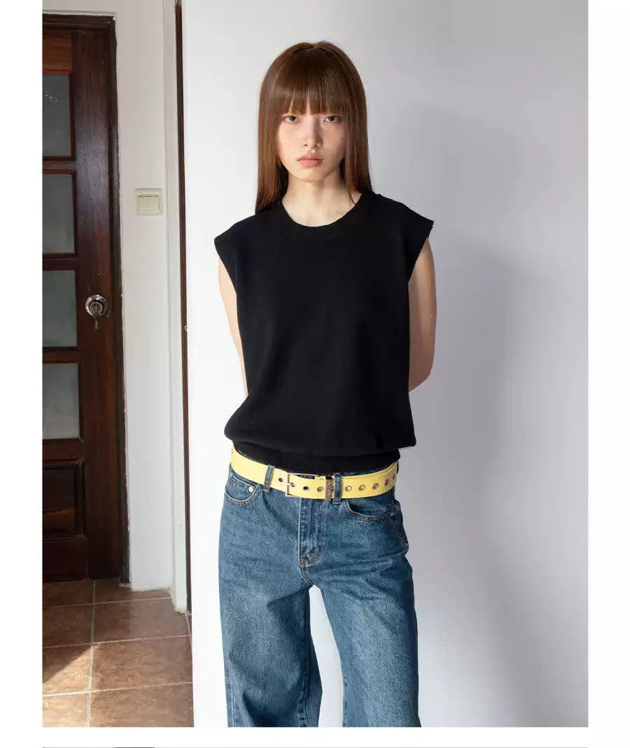 Plain Color Knit Vest