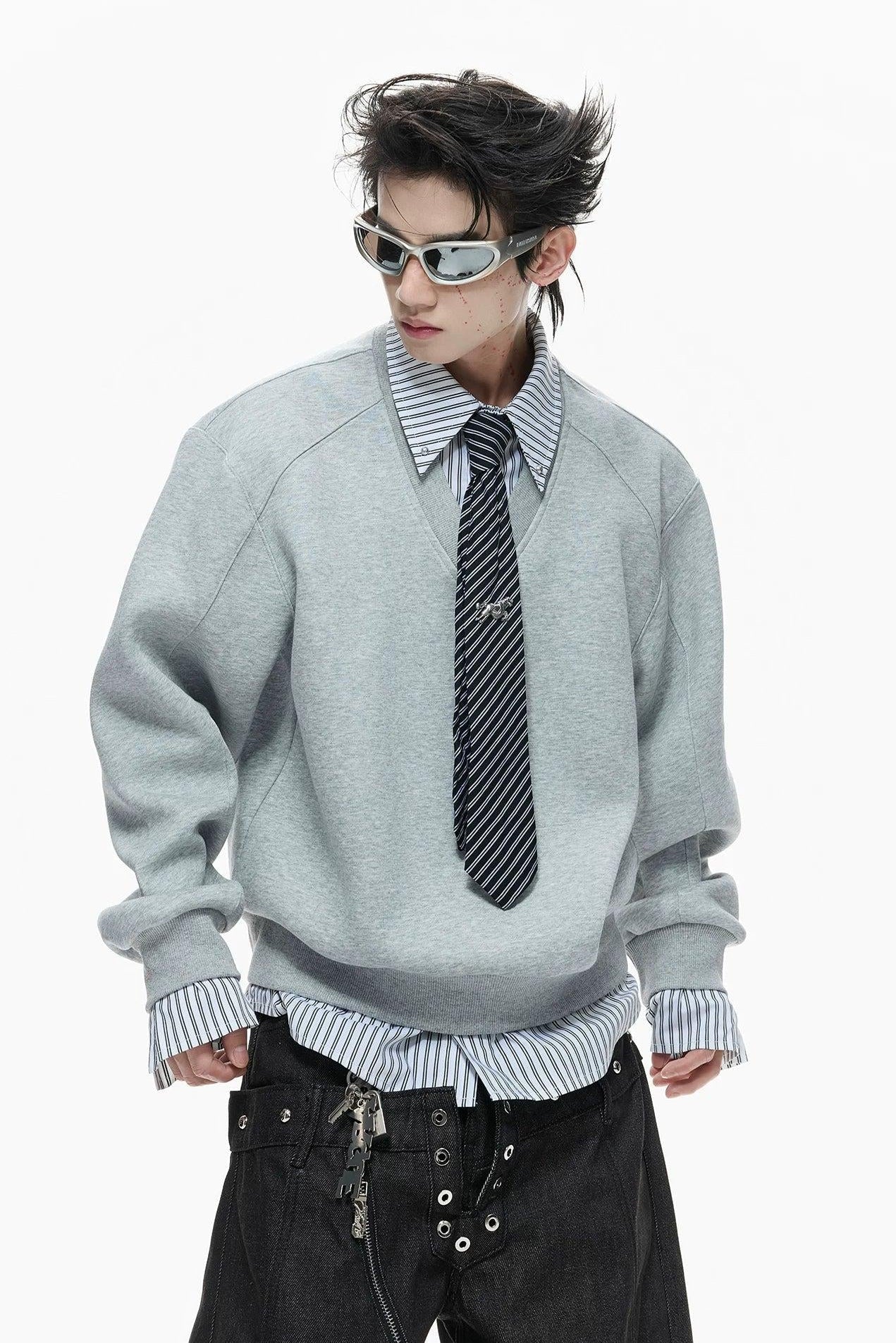 Striped Layered Boxy Crewneck