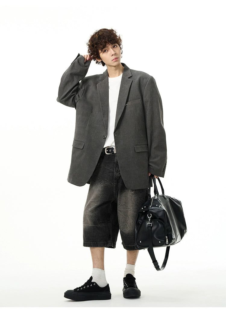 Casual Peak Lapel Blazer