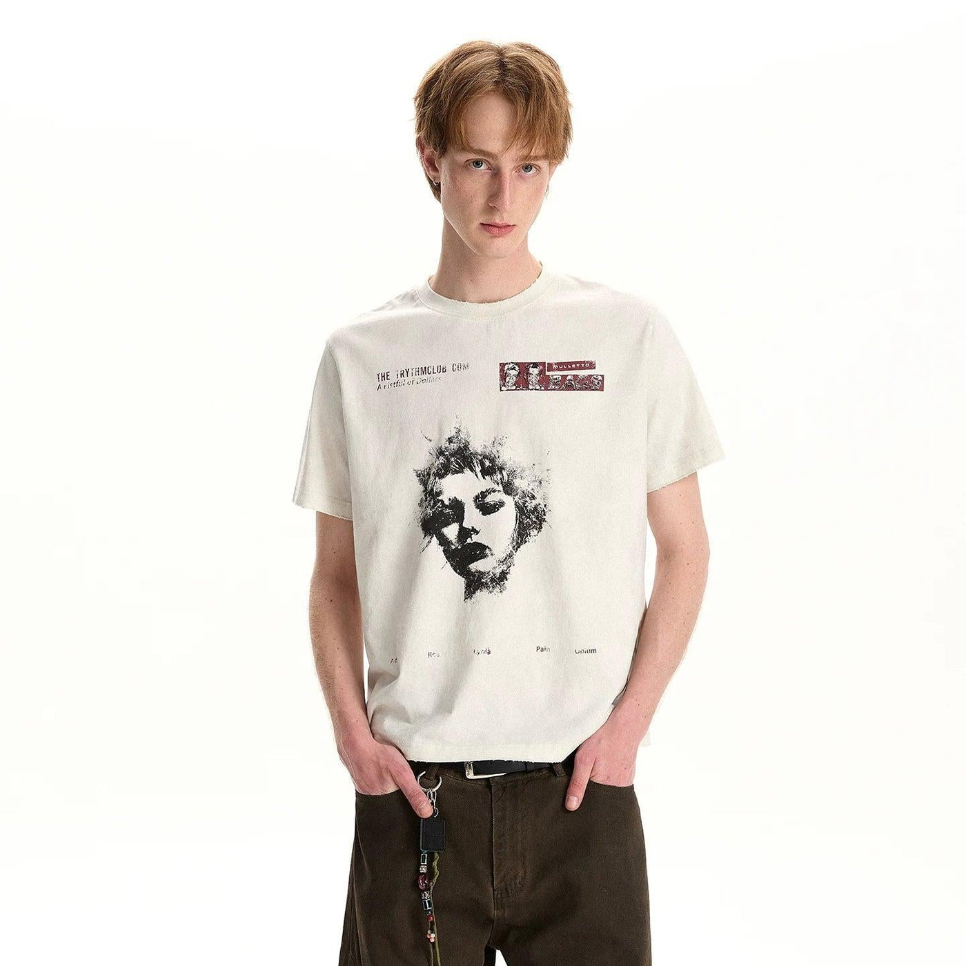 Ink Portrait Print T-Shirt