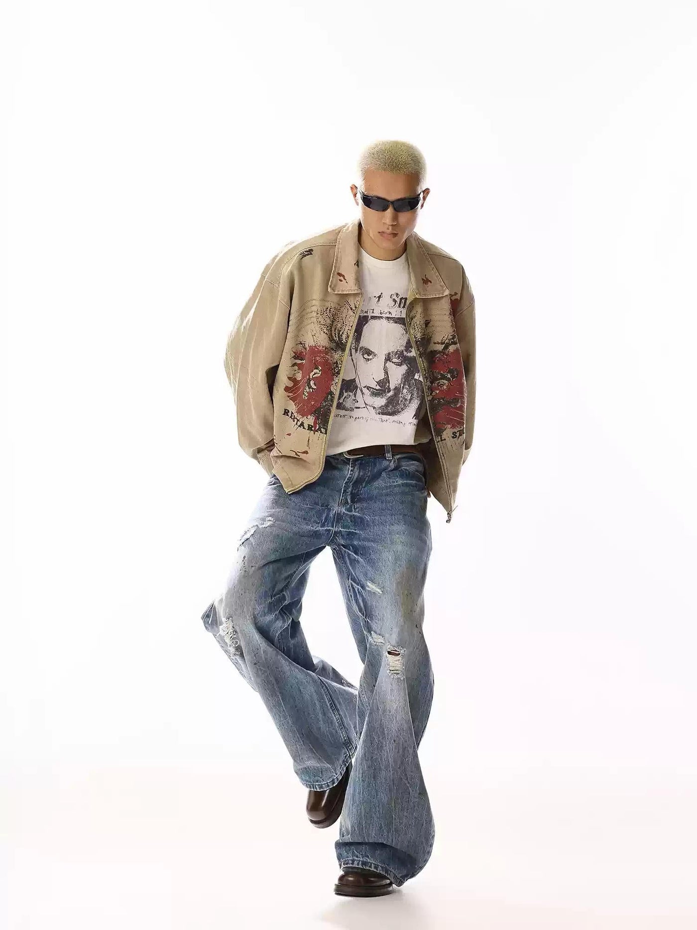 Distressed Faded Washed Jeans