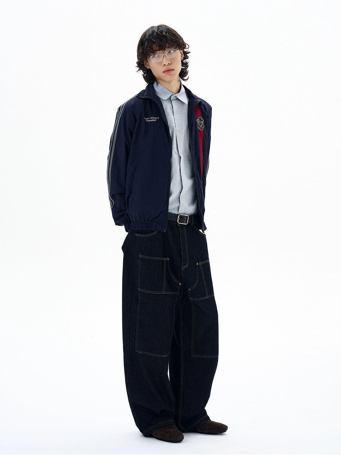Sports Bar Stripes Zipped Jacket