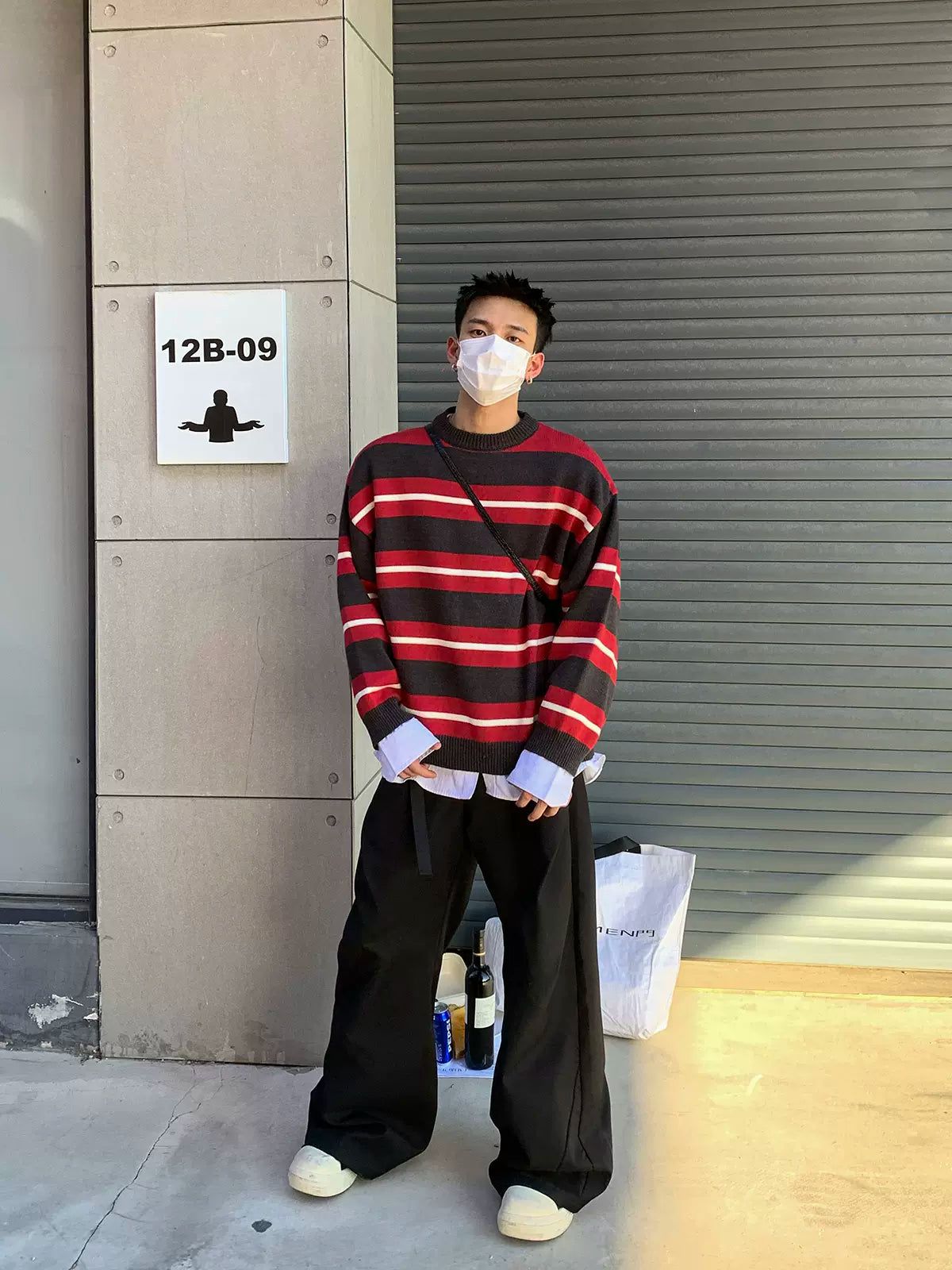 Striped Tritone Textured Sweater