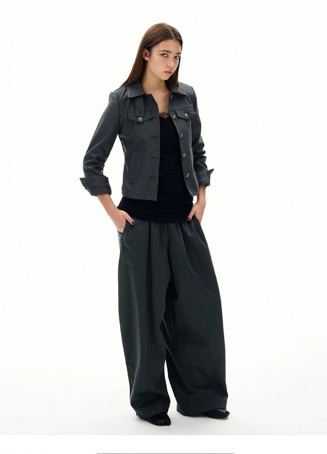 Elastic Waist Baggy Fit Pants