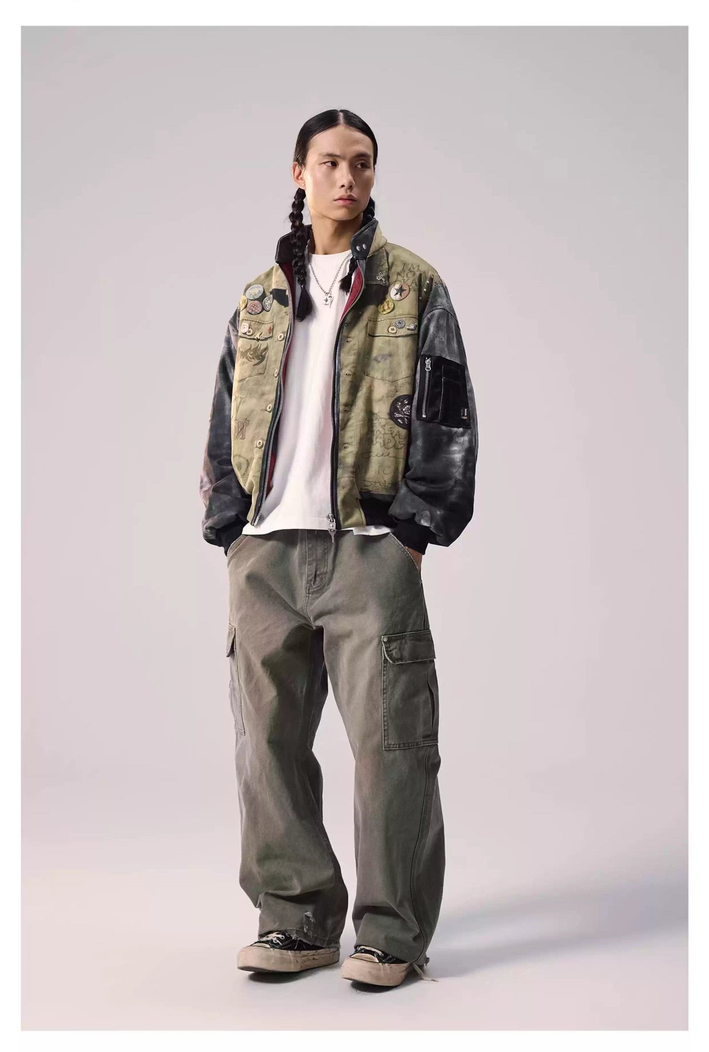 Spliced Sleeves Multi-Detail Jacket