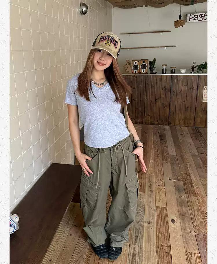 Pull String Side Pockets Cargo Pants