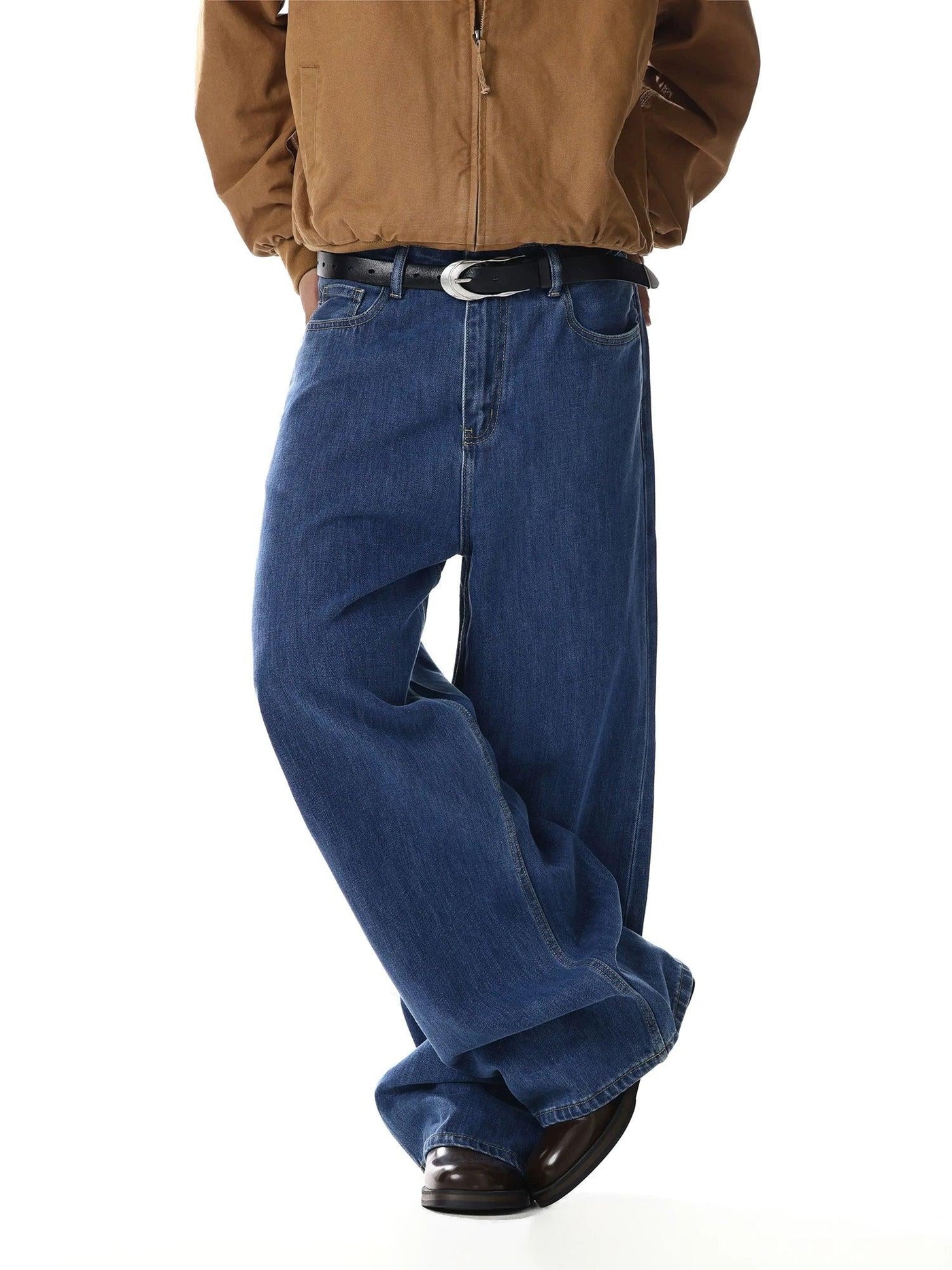Retro Washed Loose Straight Jeans