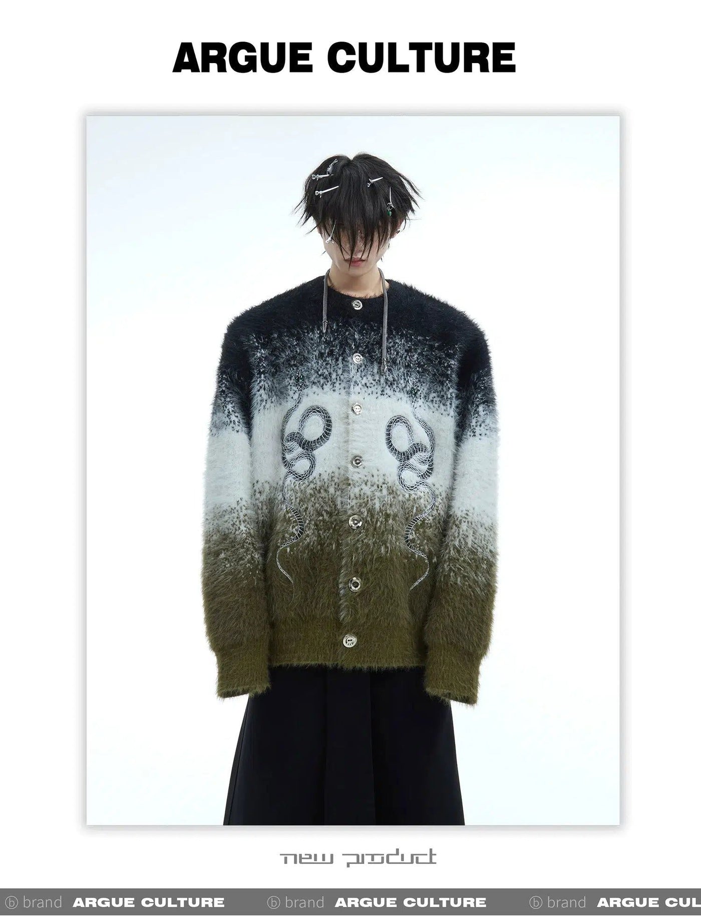 Year Snake Gradient Fuzzy Sweater
