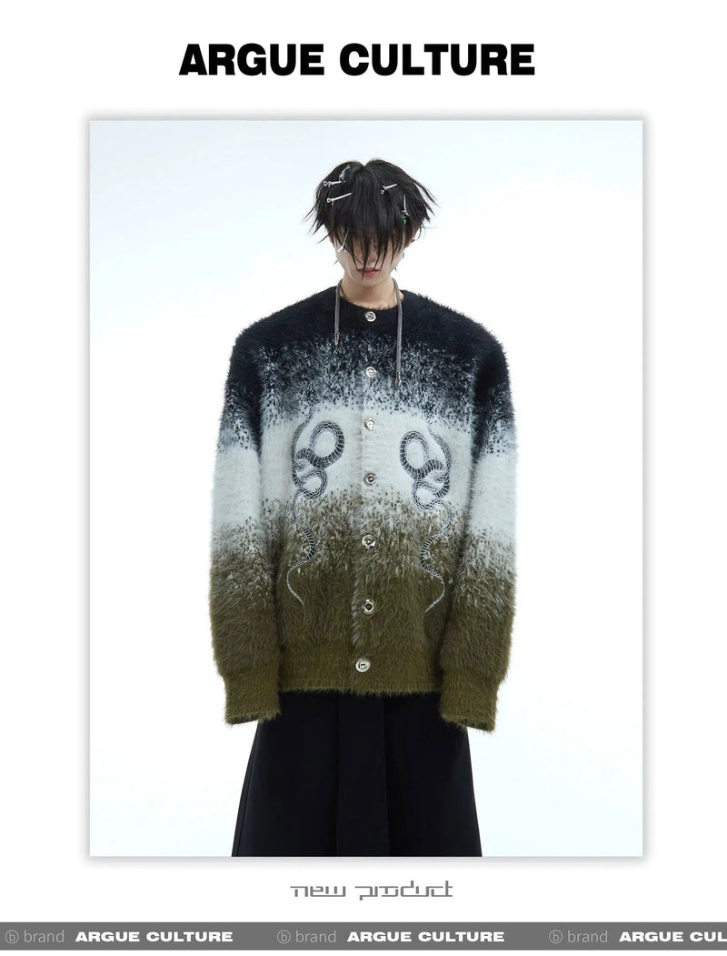 Year Snake Gradient Fuzzy Sweater