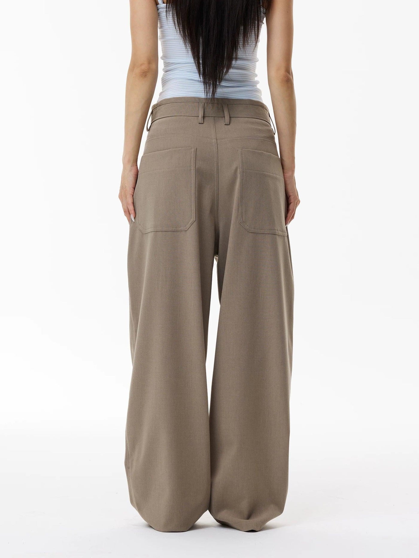 Structured Wool Blend Trousers
